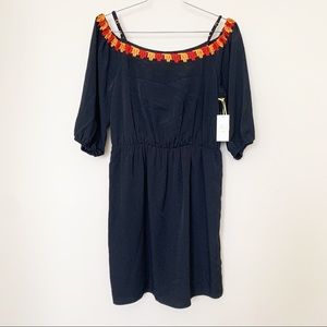 NWT CeCe off the shoulder black dress - Sz 4